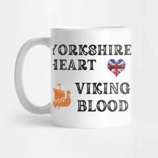 Yorkshire Heart Viking Blood. Gift ideas for historical enthusiasts. Mug